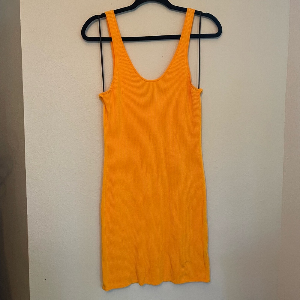 Vibrant Orange Sleeveless Dress